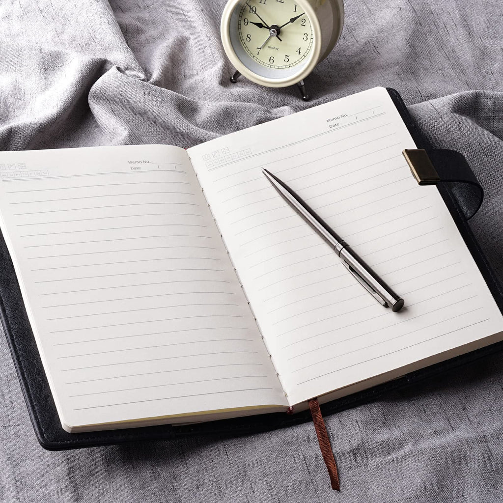 Diary with Lock, A5 PU Leather, 240 Pages, Password Protected Notebook, Pen & Gift Box, Lock Diary,Black