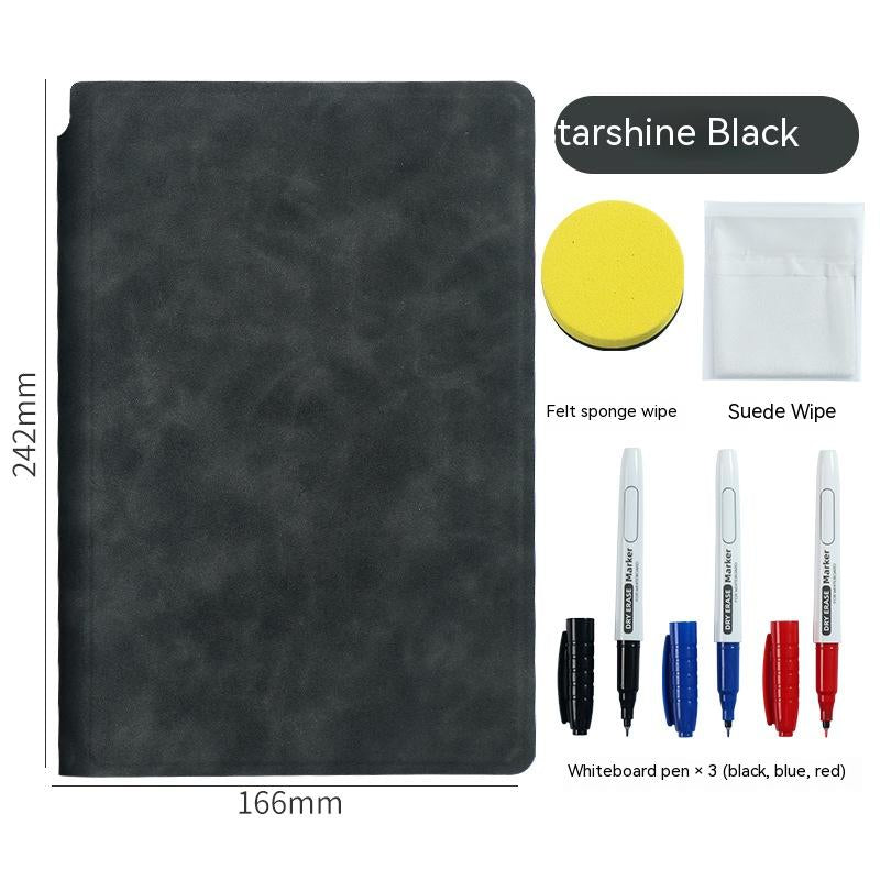 Erasable Journal, Tiny Whiteboard Notebook, Leather cover