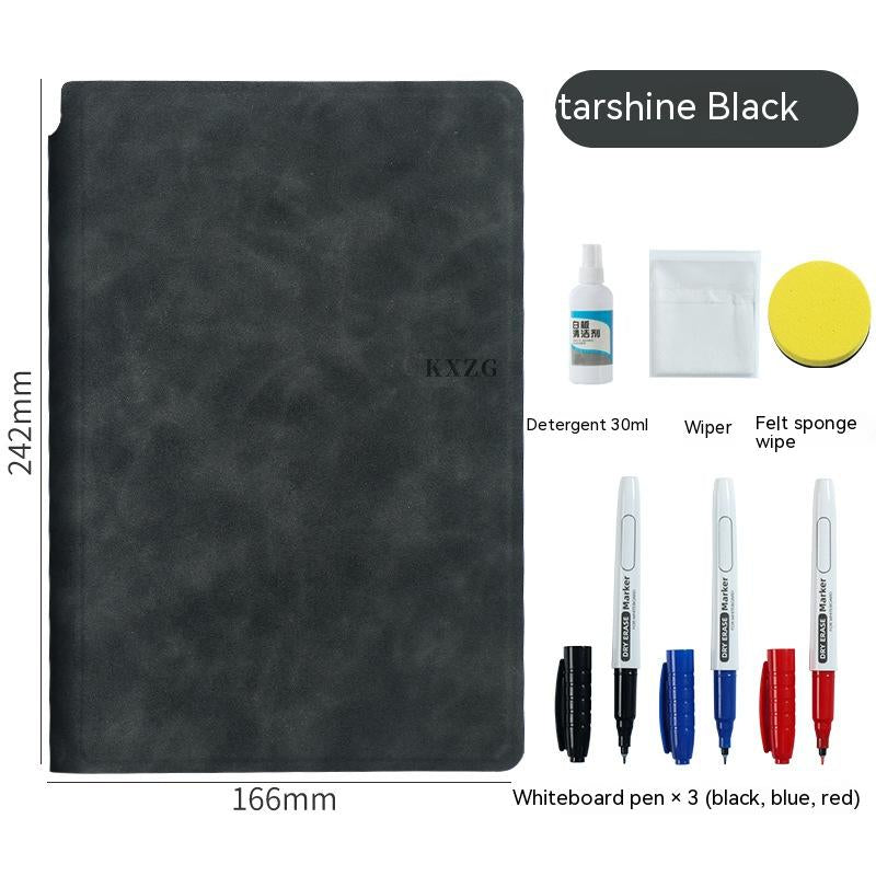 Erasable Journal, Tiny Whiteboard Notebook, Leather cover