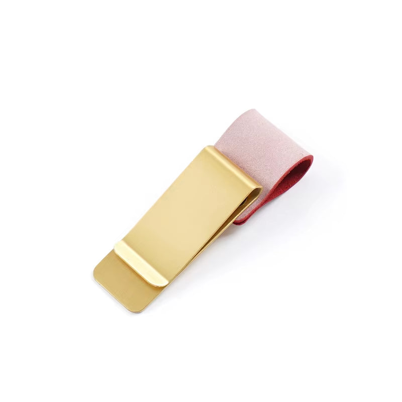 Pen Clip, Retro Metal and leather clip for Journal Notebook - Stainless Steel Pen Holder