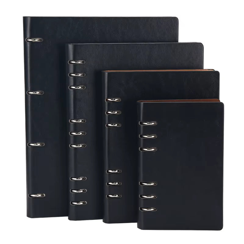 Premium Leather Journal Notebook, Loose-Leaf Binder with 100 pages, in A4, A5, A6, and B5 Sizes - Detachable Notepad Stationery