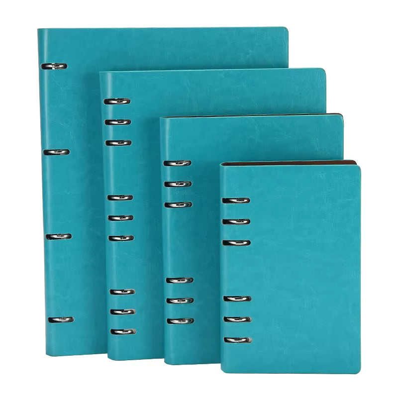Premium Leather Journal Notebook, Loose-Leaf Binder with 100 pages, in A4, A5, A6, and B5 Sizes - Detachable Notepad Stationery