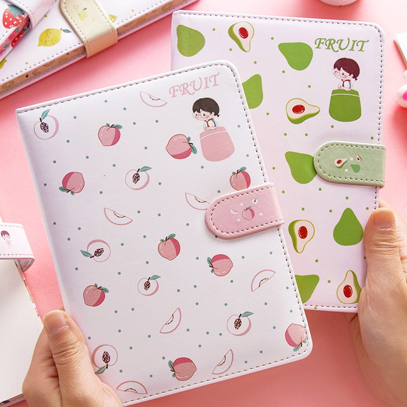 Fruit Print Journal Notebook Planner Magnetic Buckle Yearly Agenda Color Illustration Daily Planner Stationery