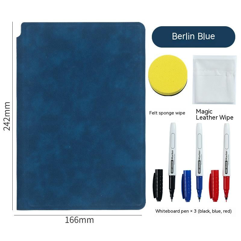 Erasable Journal, Tiny Whiteboard Notebook, Leather cover