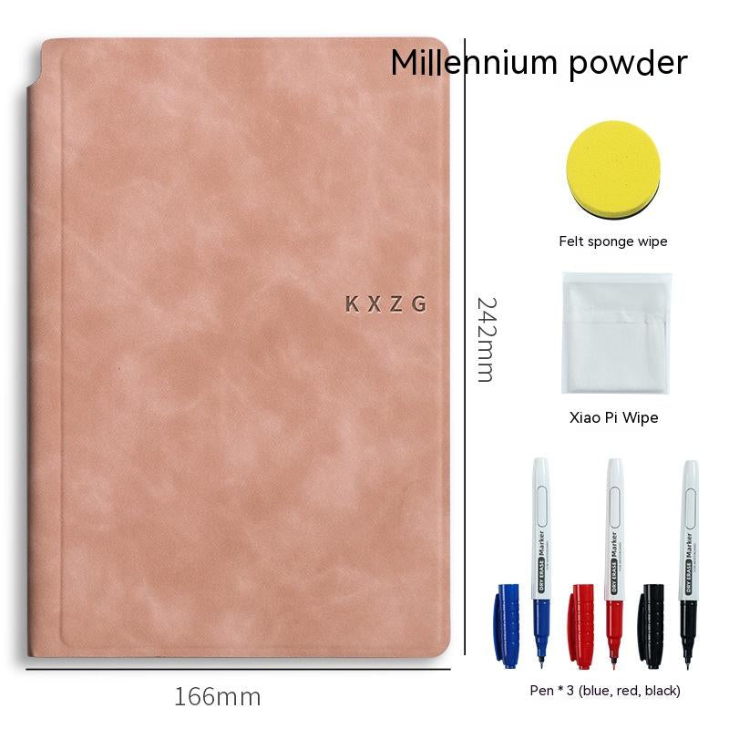 Erasable Journal, Tiny Whiteboard Notebook, Leather cover