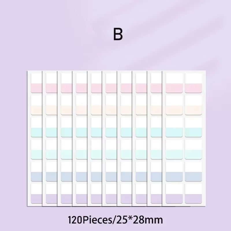 Vintages Index Stickers PET Material Notes School Supplies Creative Stationery Color Labels 60/120/240Pcs/Pack  