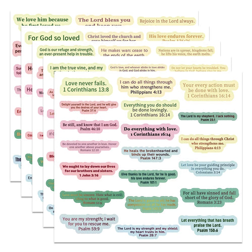 100Pcs Colorful Bible Verse Stickers,Religious Scripture Quotes Sticker,Inspirational Decorative Decals for Planner Scrapbooking
