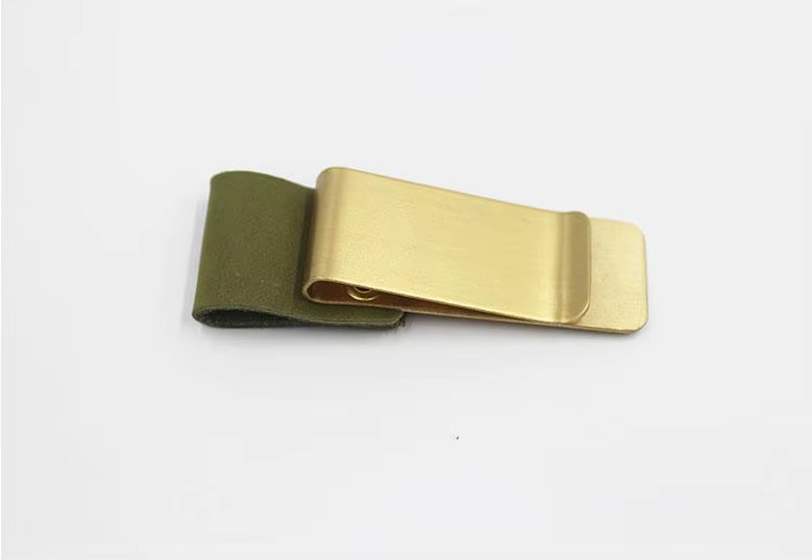 Pen Clip, Retro Metal and leather clip for Journal Notebook - Stainless Steel Pen Holder