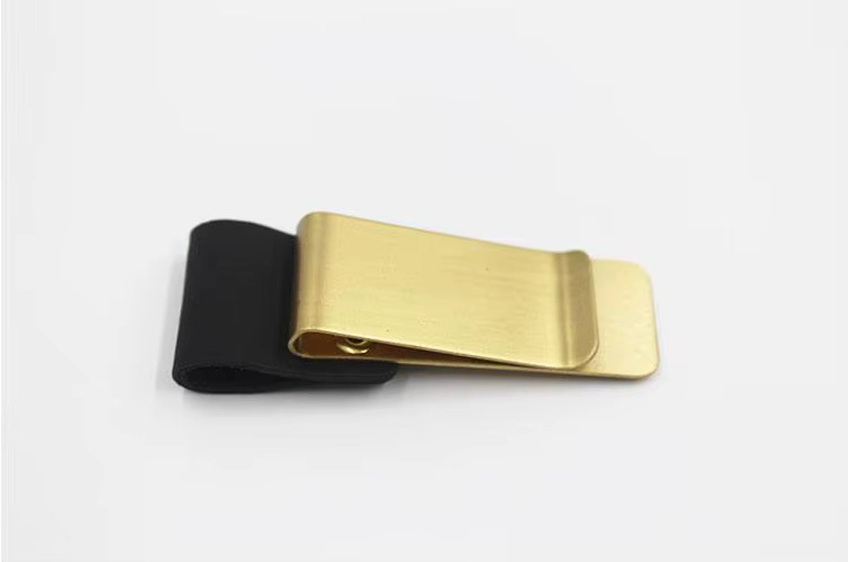 Pen Clip, Retro Metal and leather clip for Journal Notebook - Stainless Steel Pen Holder