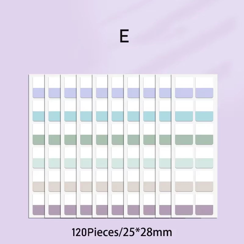 Vintages Index Stickers PET Material Notes School Supplies Creative Stationery Color Labels 60/120/240Pcs/Pack  