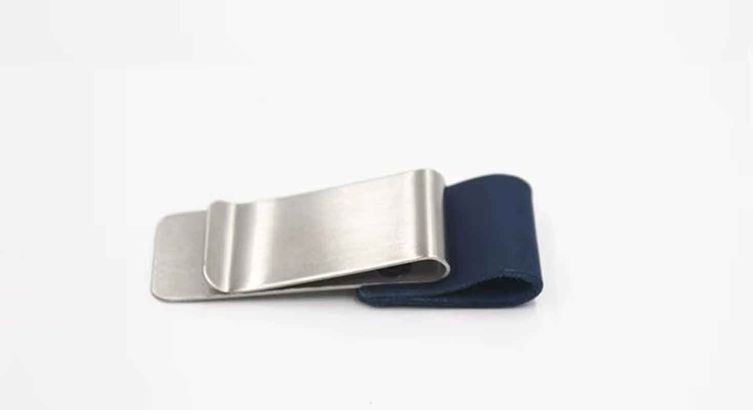 Pen Clip, Retro Metal and leather clip for Journal Notebook - Stainless Steel Pen Holder