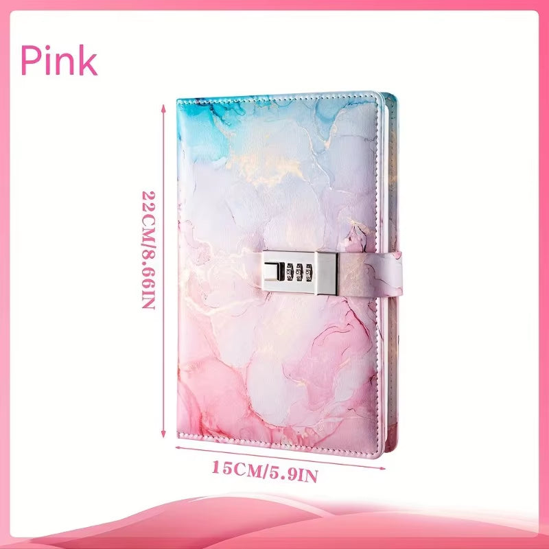Lock Journal,  Password Book, Size A5, Student Notepad Stationery Notebook