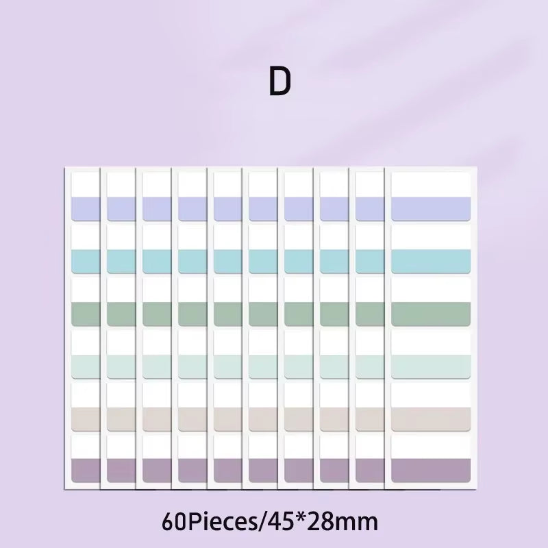 Vintages Index Stickers PET Material Notes School Supplies Creative Stationery Color Labels 60/120/240Pcs/Pack  