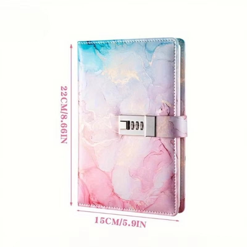 Lock Journal,  Password Book, Size A5, Student Notepad Stationery Notebook