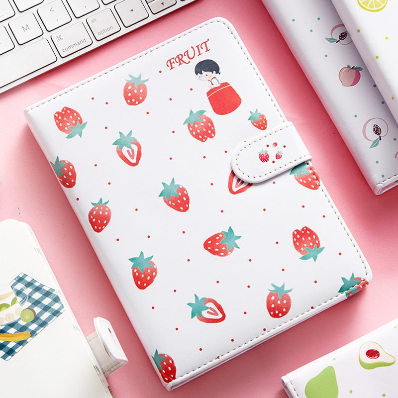 Fruit Print Journal Notebook Planner Magnetic Buckle Yearly Agenda Color Illustration Daily Planner Stationery