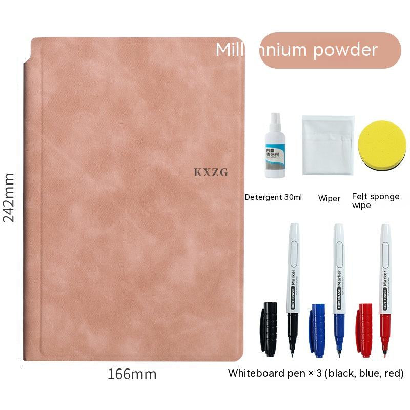 Erasable Journal, Tiny Whiteboard Notebook, Leather cover