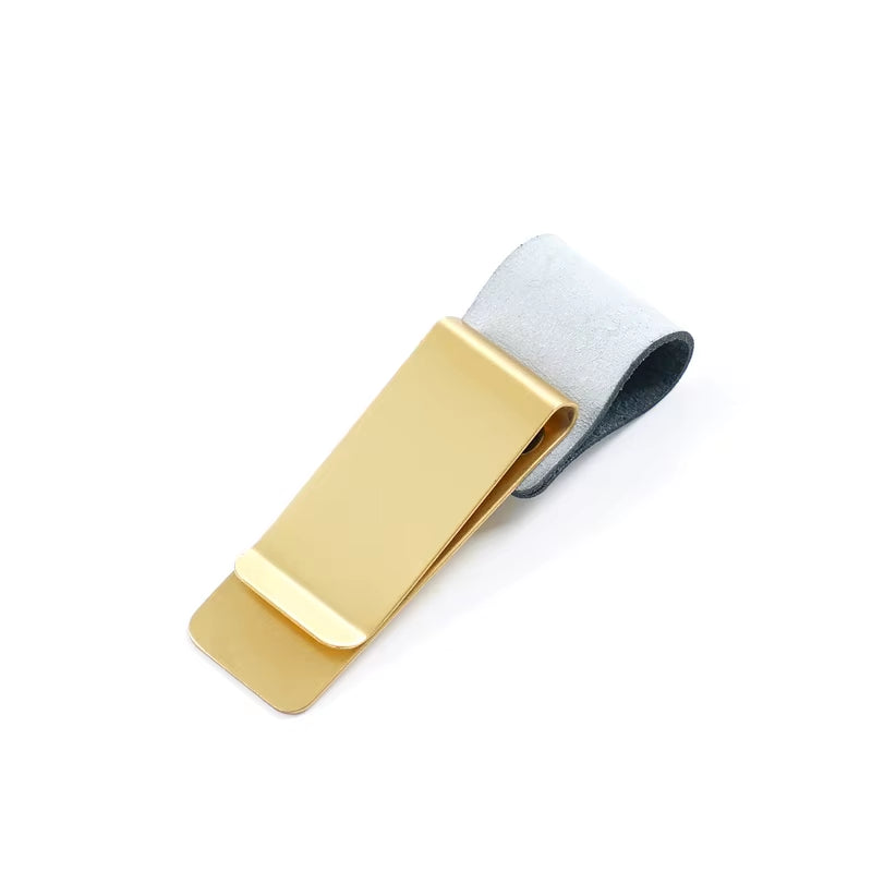 Pen Clip, Retro Metal and leather clip for Journal Notebook - Stainless Steel Pen Holder