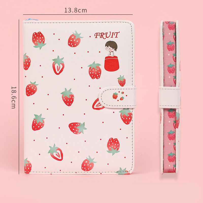 Fruit Print Journal Notebook Planner Magnetic Buckle Yearly Agenda Color Illustration Daily Planner Stationery