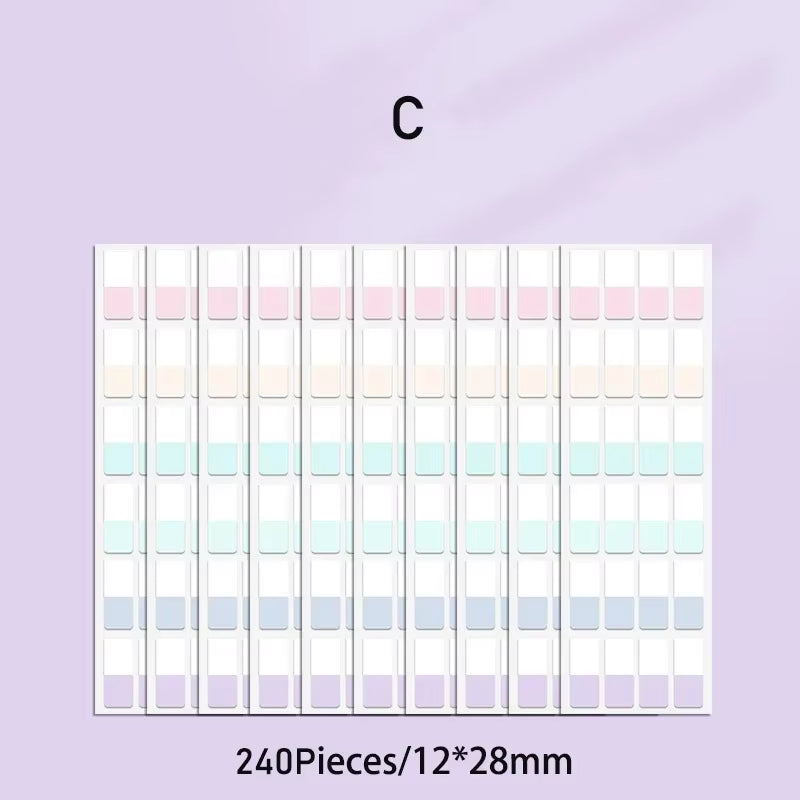 Vintages Index Stickers PET Material Notes School Supplies Creative Stationery Color Labels 60/120/240Pcs/Pack  