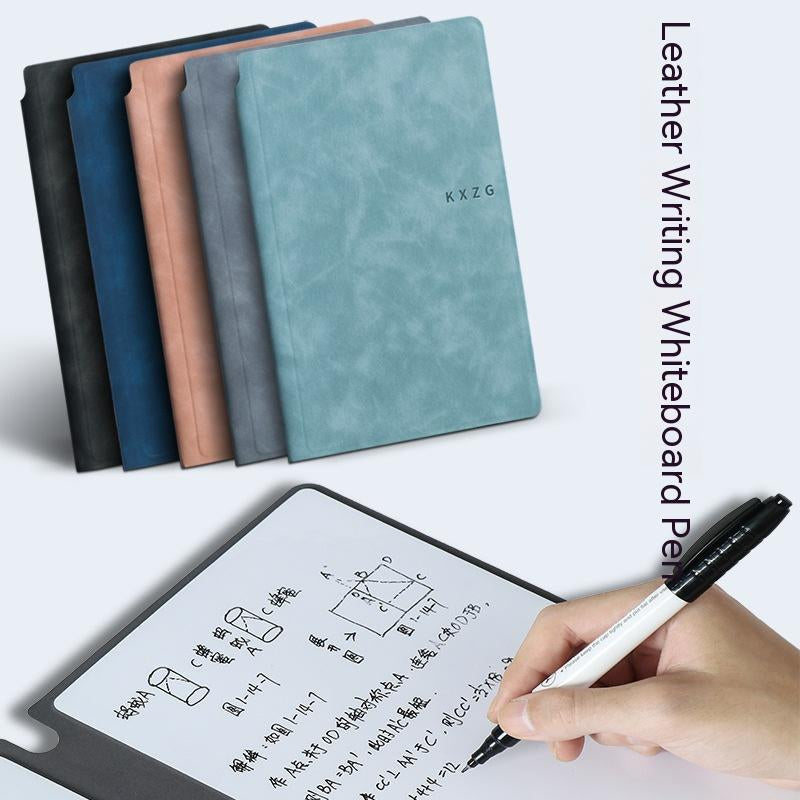 Erasable Journal, Tiny Whiteboard Notebook, Leather cover